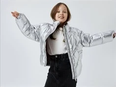 Name It silver shiny puffer vinterjakke